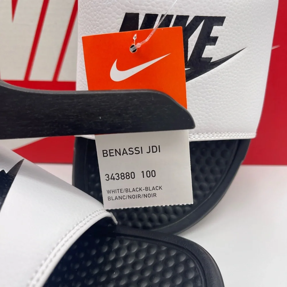 Nike Benassi JDI Men's Slides Black and White Slides